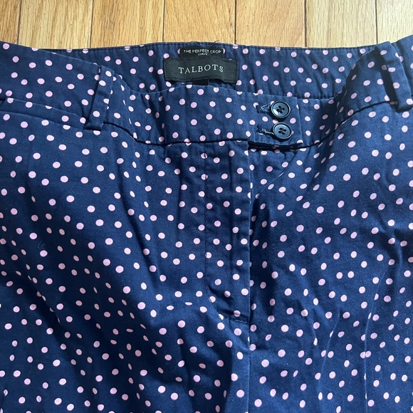 Talbots The Perfect Crop Curvy Polka Dot Pants - Picture 5 of 6